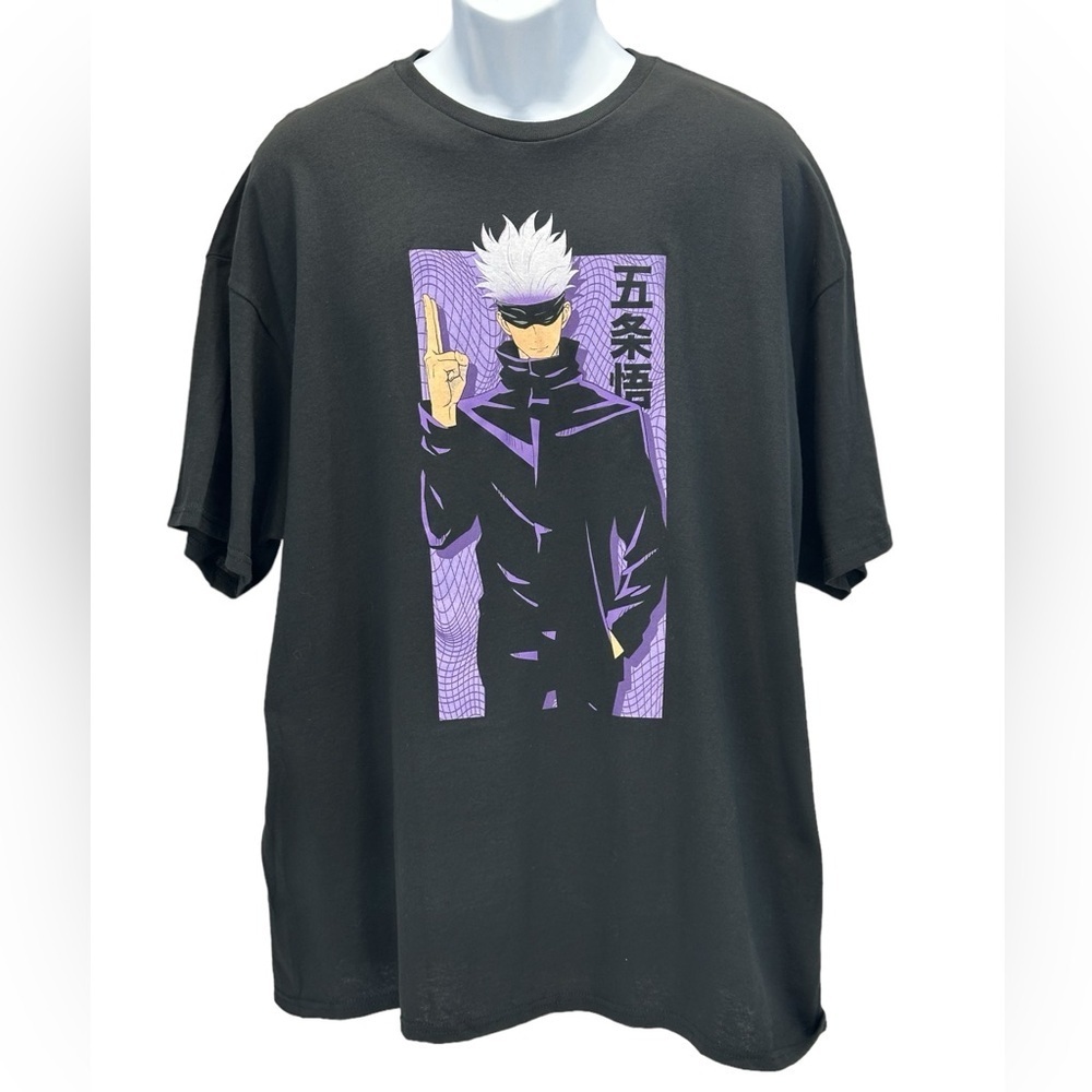 Hot Topic JuJuTsu Kaisen Gojo Short Sleeve Crew Neck T-Shirt - Black - size XXL